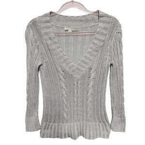 Silk Cotton Knit Aran Fisherman Thick Cable Knitted Sweater Pullover